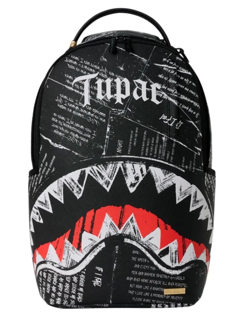 Sprayground TUPAC SHAKUR Poetry Backpack🔥New Black Bookbag Large School Bag